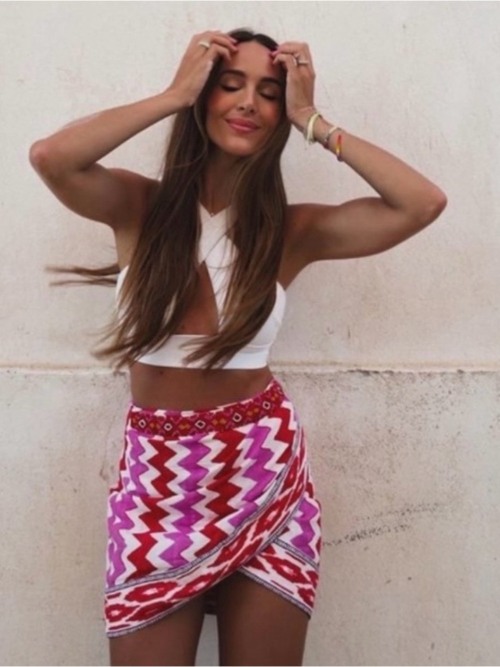 ZARA Zig Zag Wrap Skirt